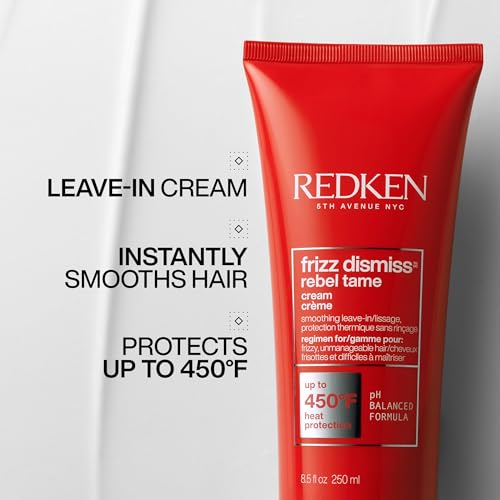 Redken Frizz Dismiss Rebel Tame Heat Protective Leave-In Cream For Frizzy Hair - Protects Hair Against Frizz