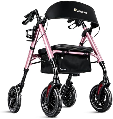 Foldable Rollator Walkers for Seniors with Seat