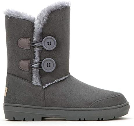 CLPP'LI Womens Twin Button Fully Fur Lined Winter Snow Boots