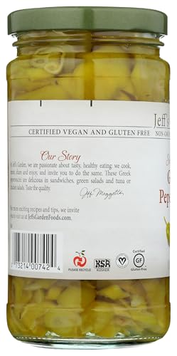 Jeff's Naturals Sliced Golden Greek Peperoncini - 12 oz