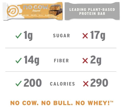 No Cow Vegan Protein Bars, Peanut Butter Variety, 12 Pack