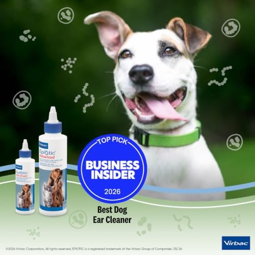 Epiotic Advanced Ear Cleanser|Gentle Ear Cleanser for Dogs and Cats | Neutral pH routine dog ear wash and cat ear cleaner dries wet ears, cleanses wax & debris to smell fresh and clean