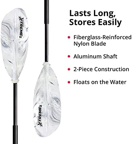 SeaSense Xtreme 2 Kayak Paddle, 96” - Fiberglass Reinforced Nylon Blades, 2-Piece Construction - Great for Sport, Sea, Whitewater, Recreational & Fishing Kayaking