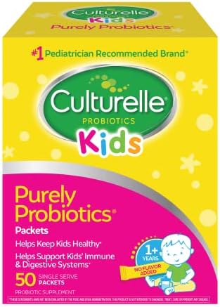 Culturelle Kids Packets Daily Probiotic Supplement | Helps Support a Healthy Immune & Digestive System* | #1 Pediatrician Recommended Brand††† | 50 Single Packets | Package May Vary | From the #1 Pediatrician-Recommended Brand± Digestive Gut Health & Imm…