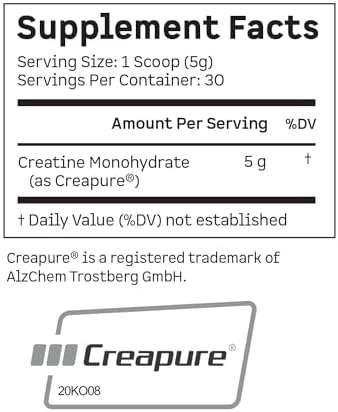 Kion Creatine Monohydrate Powder, Creapure, Unflavored, Strength & Muscle