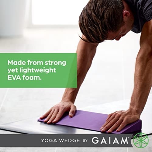Gaiam Yoga Block Wedge, EVA Foam for Wrist & Ankle Support | Wedge shape relieves wrist & ankle pressure | EVA Foam