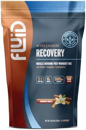 Fluid Recovery, Post-Workout Drink Mix, Whey Isolate Protein, L-Glutamine, Carbs, All Natural Ingredients, Gluten-Free, Lactose-Free (Tropical Fruit)