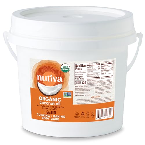 Nutiva Organic Steam Refined Oil, Coconut, 128 Fl Oz