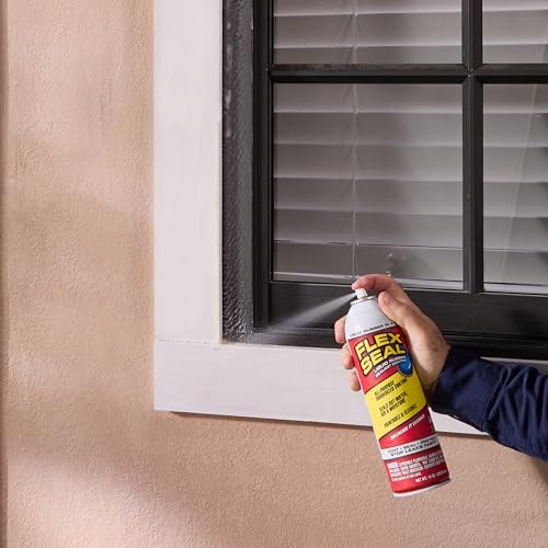 Flex Seal, 14 oz, White, Stop Leaks Instantly, Waterproof Rubber Spray On Sealant Coating, Perfect for Gutters, Wood, RV, Campers, Roof Repair