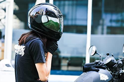 TCMT Adult Full Face Street Dirt Bike ATV Off-Road Motorcycle Helmet DOT | Washable Inner Liner, Optimized Airflow Vents, Gloss Black