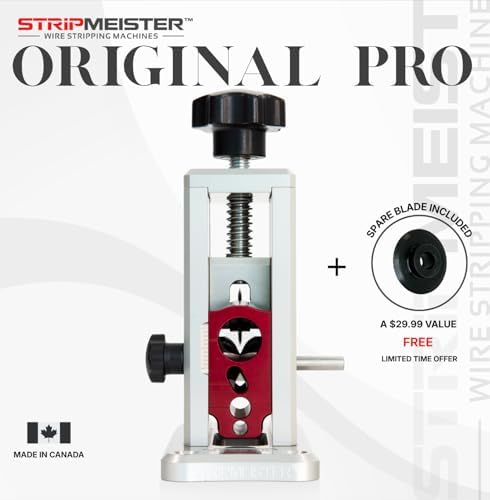 StripMeister Original Drill-Powered Wire Stripper – Wire Sizes Up To Ø3/4", Jam-Free, Copper Wire, Built for Safety, Speed, and Efficiency - Portable Wire Stripping Machine