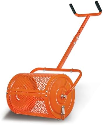 Heavy-Duty Compost Spreader for Lawn, Peat Moss Spreader, Fertilizer Spreader Roller with Adjustable Handle
