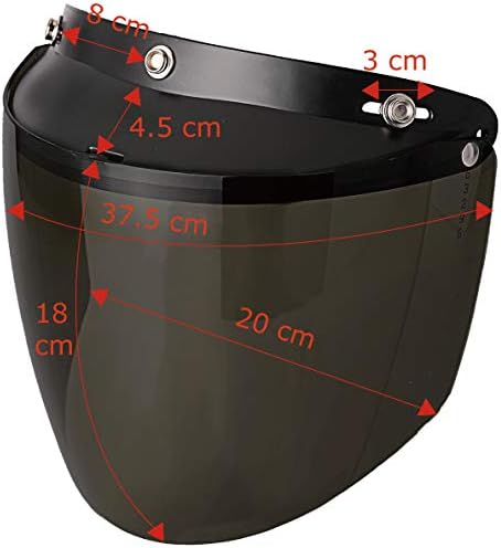 3-Snap Flip Shield Visor for Motorcycle Helmets (Clear)
