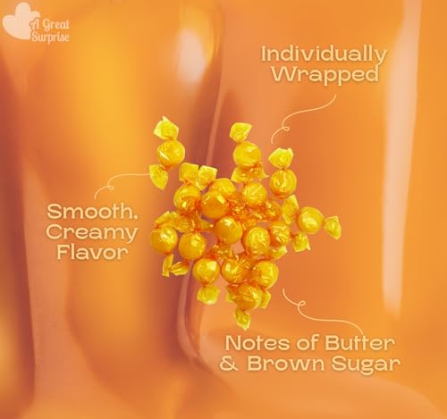 Butterscotch Hard Candy 4 lb Bulk Individually Wrapped | Classic Discs Treats Butterscotch Candy Discs Buttons Classic Creamy & Old Fashioned