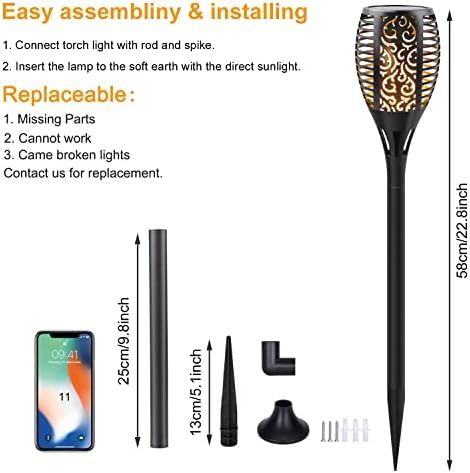 8Pack Flickering Solar Lights Outdoor Dancing Flame 3 Installation