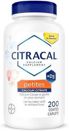 Citracal Petites, 400 mg Calcium Citrate, Easily Absorbed and Highly Soluble with 12.5 mcg (500 IU) Vitamin D3, Smaller and Easier to Swallow Caplets