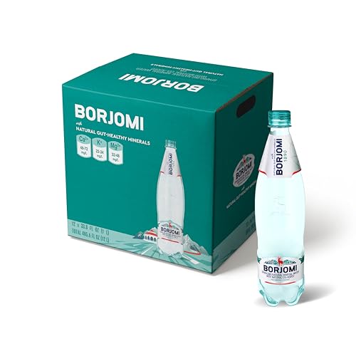 BORJOMI Sparkling Mineral Water with Natural Minerals - Crisp and Bold Taste - PET Bottles - 25.3 oz, Bottled Water 6 Pack