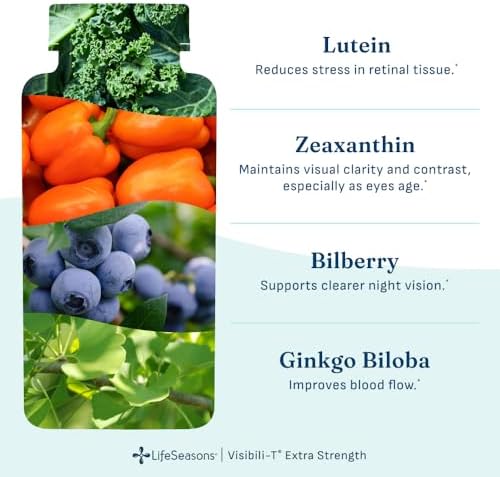 Visibili-T - Vitamin Supplement for Eye Health & Vision Support - Carrot Root, Chromium, Bilberry, Ginkgo Biloba, Grape Seed Extract, Lycopene, Vitamin A, Lutein & Zeaxanthin - 60 Capsules