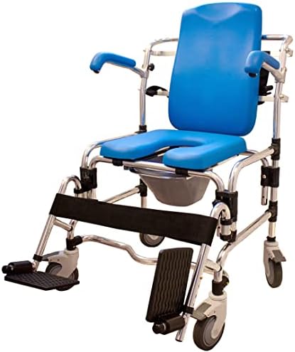 Platinum Health Caspian Professional Mobile Shower/Commode Chair-Padded, Aluminum