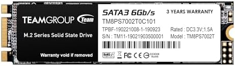 TEAMGROUP MS30 1TB with SLC Cache 3D NAND TLC M.2 2280 SATA III 6Gb/s Internal Solid State Drive SSD (Read/Write Speed up to 530/480 MB/s) Compatible with Laptop & PC Desktop TM8PS7001T0C101