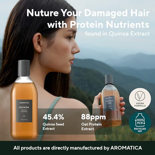 AROMATICA Rosemary Scalp Scaling Shampoo for Hair Growth | Korean Hair Care for Thinning Hair & Hair Loss, Natural Essential Oil, Vegan, Sulfate Silicone Paraben Free (13.53 oz)
