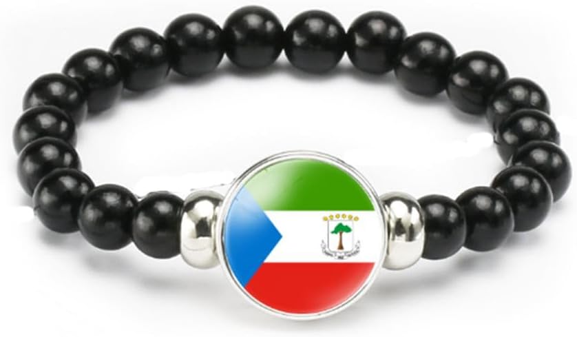 vmcoatdu National Flag Bracelet Elastic Rope Beaded Bracelet Support Your Country Travel Souvenir Gifts for Men Women