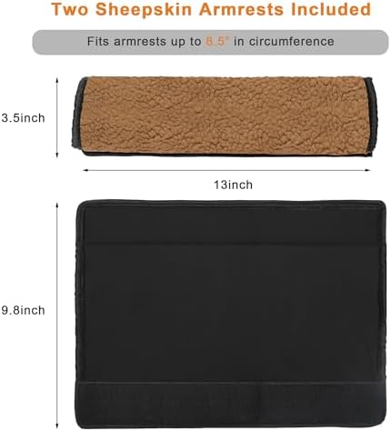 AHIER Wheelchair Armrest Pads, 2PCS Sheepskin Fleece Wheelchair Armrest Covers, Non Slip Arm Rest Cover Cushion pad for Wheelchairs