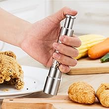 Premium Stainless Steel Salt Grinder &amp; Pepper Mill Set
