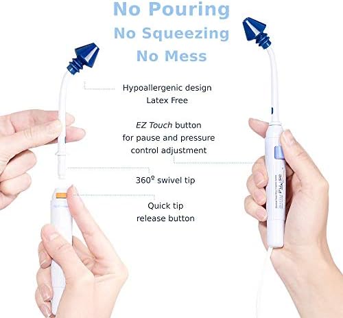 SinuPulse Elite Advanced Nasal Irrigation System, Pulsating Sinus Rinse Machine with 60 SinuAir Packets, Bonus Sinus Irrigator Tip, Travel Case