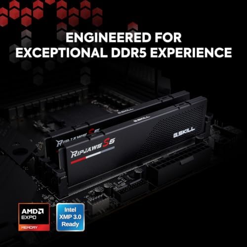 G.SKILL Ripjaws S5 Series DDR5 RAM (Intel XMP 3.0 & AMD EXPO) 32GB (2x16GB) 6000MT/s CL36-36-36-96 1.35V Desktop Computer Memory U-DIMM - Matte