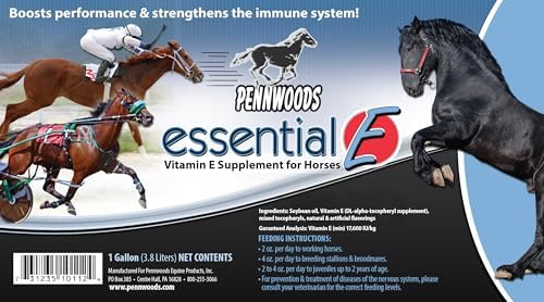 Essential E: Equine Vitamin E Horse Supplement, 1 Gallon | Supports Horse Health, Athletic Performance, Muscle Recovery, Equine Daily Nutrition