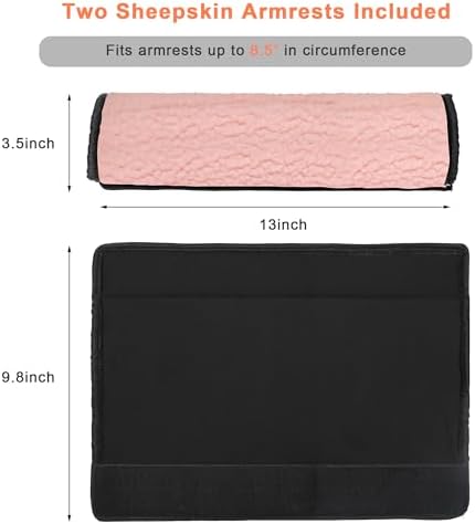 AHIER Wheelchair Armrest Pads, 2PCS Sheepskin Fleece Wheelchair Armrest Covers, Non Slip Arm Rest Cover Cushion pad for Wheelchairs