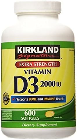 Kirkland Signature Extra Strength D3 50 mcg, 600 Softgels (5 Pack)
