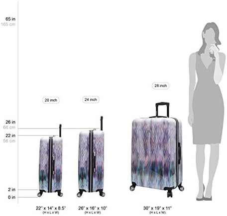Steve Madden Luggage Collection - 3 Piece Hardside Lightweight Spinner Suitcase Set - Travel Set includes 20 Inch Carry On, 24 inch and 28 Inch Checked Suitcases (Diamond)
