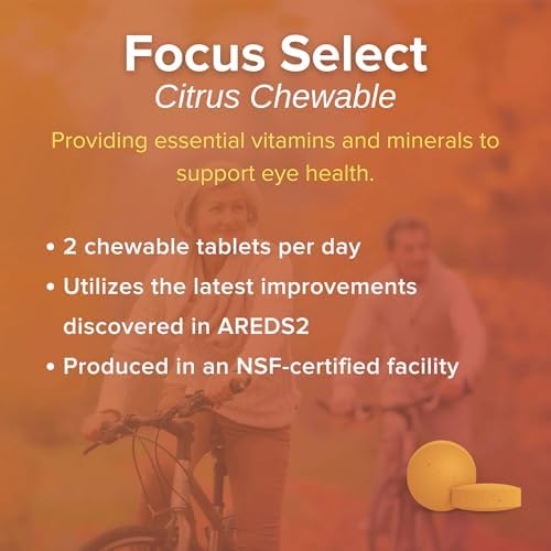 Focus Select AREDS2-Based Citrus Flavored Chewable Eye Vitamins, 180 Count | Eye supplement with lutein and zeaxanthin to support macular health