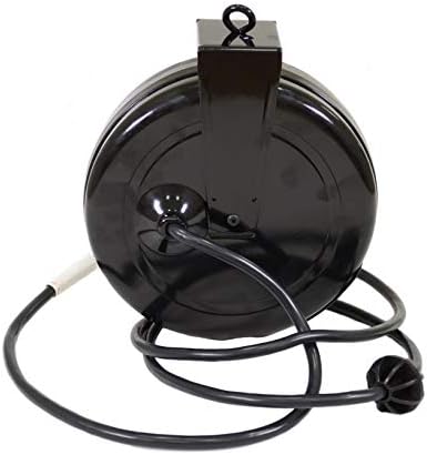 Alert ProReel Pro-Grade 5020TFC Heavy-Duty Retractable Extension Cord Reel | 20'- 12/3 SJTOW Single Tap Heavy Duty Cord | Clear 5-20R Receptacle