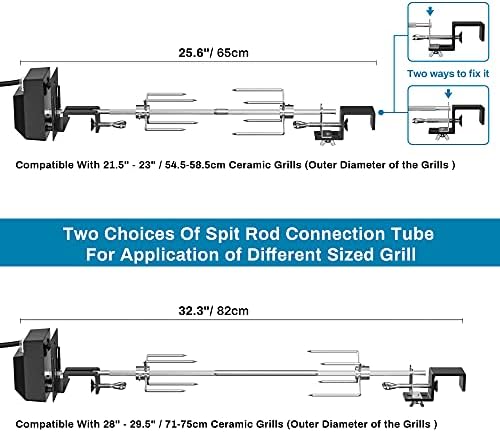 Skyflame Stainless Steel Rotisserie Kit with Heavy Duty Motor