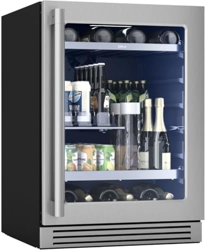 Zephyr Presrv 15 Inch Slim Wine Fridge Beverage Refrigerator Under Counter