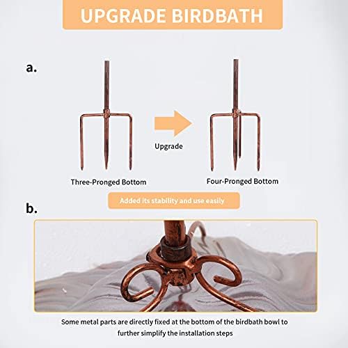 MUMTOP Glass Bird Bath for Outside, Blue Bird Feeder Birdbaths for Oudoors