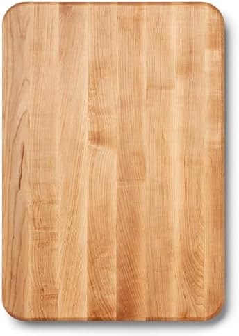 John Boos Chop-N-Slice Series Rectangular Maple Cutting Board, 20" x 14" x 1.25", 10 lb – Reversible Edge-Grain Butcher Block with Finger Grips, Made in the USA
