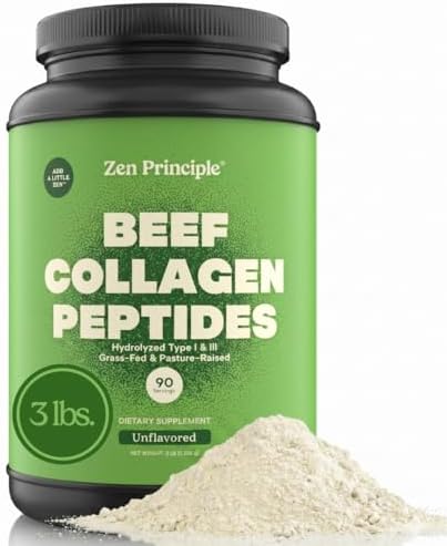 Grass-Fed Agglomerated Hydrolyzed Collagen Peptides 1.5 lb. Anti-Aging Protein for Healthy Hair, Skin & Joints. Paleo Friendly, GMO and Gluten Free, Pasture-Raised Bovine.