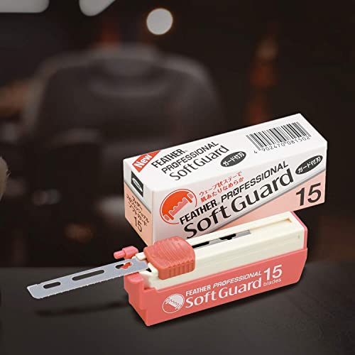 Feather Artist Club ProSoft Guard Razor Blades - Single Straight Edge Razor Blade with Guard Refills for Shaving - For Men, Women