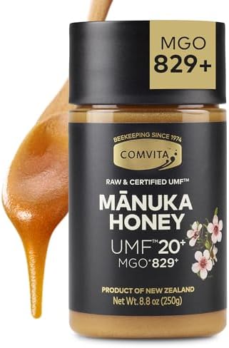 Comvita Manuka Honey UMF 20+ (MGO 829+) Pure, Unpasteurized - 250g (8.8 Oz) | Raw Manuka Honey New Zealand, Superfood for Immune Health, Wild