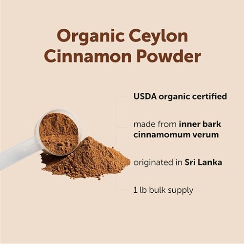 Micro Ingredients Organic Ceylon Cinnamon Powder, 2 lb Sri Lanka Source | True Cinnamon for Spice & Seasoning | Great for Baking, Cooking, & Drinks | Additive Free, Non-GMO