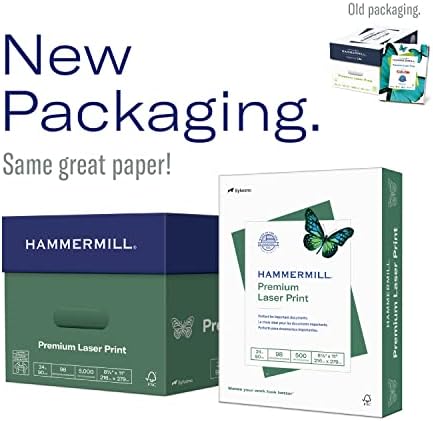 Hammermill Printer Paper, Premium Laser Print 28 lb, 8.5 x 11-1 Ream (500 Sheets) - 98 Bright, Made in the USA, 125534R