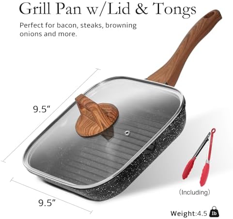 ESLITE LIFE Nonstick Grill Pan for Stove Tops, Versatile Griddle with Pour Spouts
