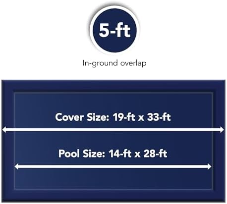 Blue Wave Arctic Armor 14x28-ft Rectangular In-Ground Pool Winter Cover | Solid polyethylene, black underside, heat-sealed seams, grommets, cable, winch, 5-ft overlap, 15-yr support, blocks debris