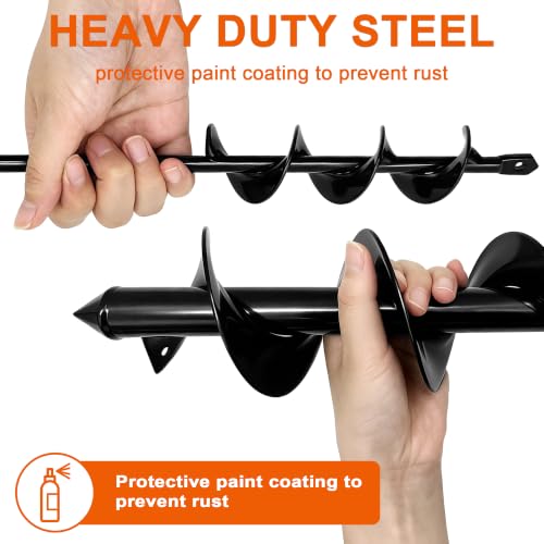 Auger Drill Bit for Planting 4"x12", Garden Plant Flower Bulb Bedding Planter Auger Spiral Drill Bit, Easy Planter Garden Auger