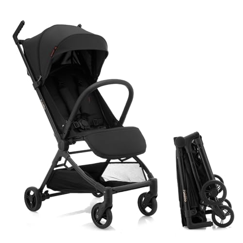 Gromast Travel Stroller for Airplane, Ultra Compact & Lightweight – Only 9.9 lbs, Portable Infant Toddler Baby Stroller, w/UPF 50+ Canopy - Black