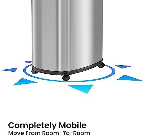SensorCan 13 Gallon Sensor Trash Can with Wheels and AbsorbX Odor Control System, Stainless Steel